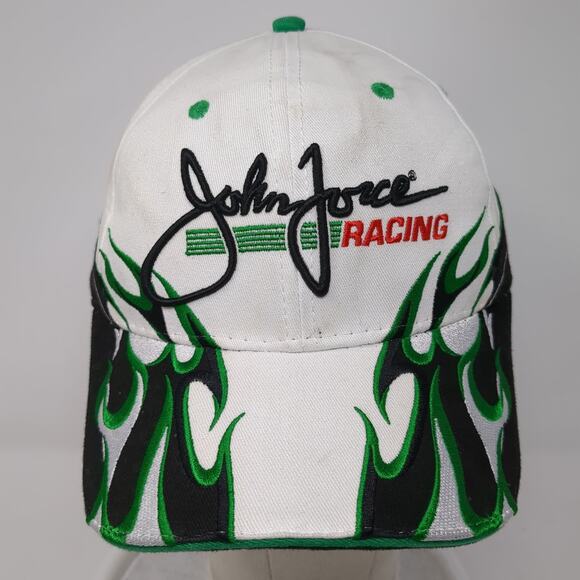 John Force Racing Green Fire NHRA Strapback Baseball Cap Multi OS Main Gate - Picture 2 of 9